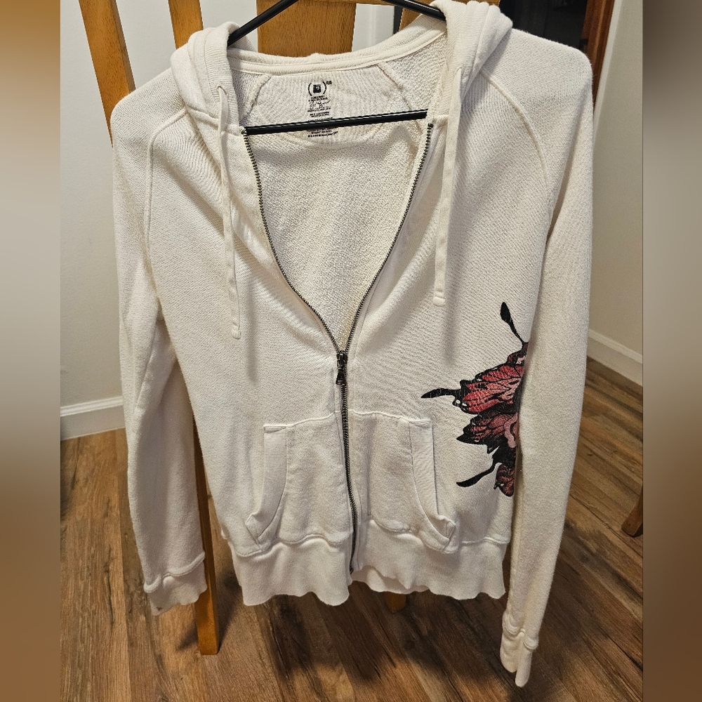 Gap white zip up sweatshirt